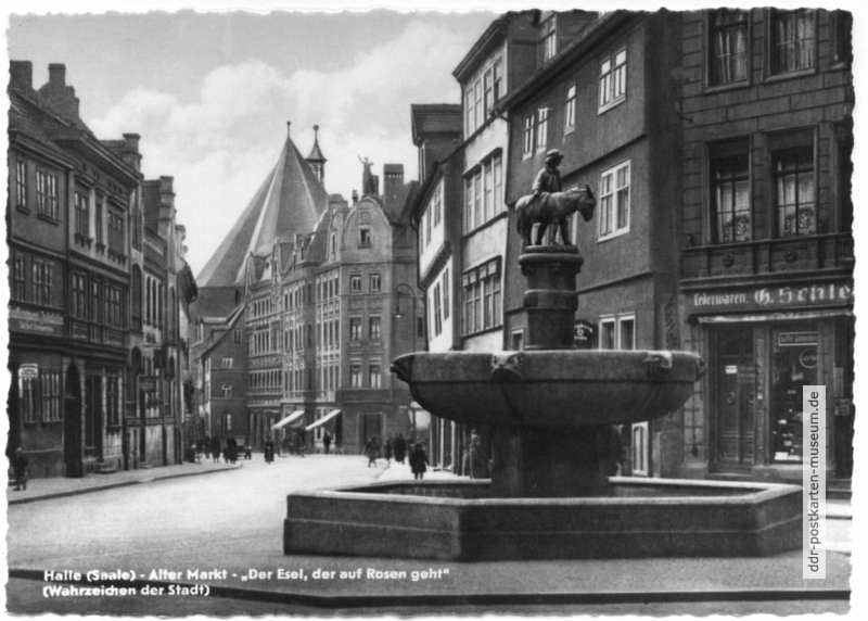 Altstadt, Alter Markt mit Eselsbrunnen - 1958