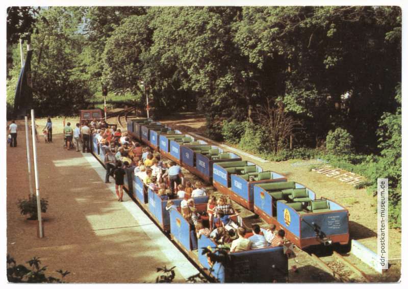 Pioniereisenbahn im Naherholungsgebiet Peißnitzinsel - 1981
