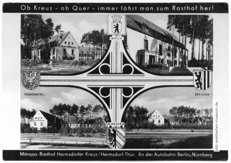 Mitropa-Rasthof Hermsdorfer Kreuz an der Autobahn Berlin-Nürnberg - 1961