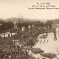 Französische Fotokarte von Siegesparade der Amerikaner auf dem Place de la Concorde in Paris - 1919