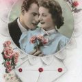 Französische Fotopostkarte zur Verlobung - Zwanziger Jahre