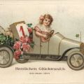 Deutsche Neujahrsgrußkarte mit Automobil - 1915 / 1920