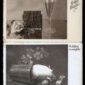 Glückwunschkarten zu Neujahr von 1936 und 1940
