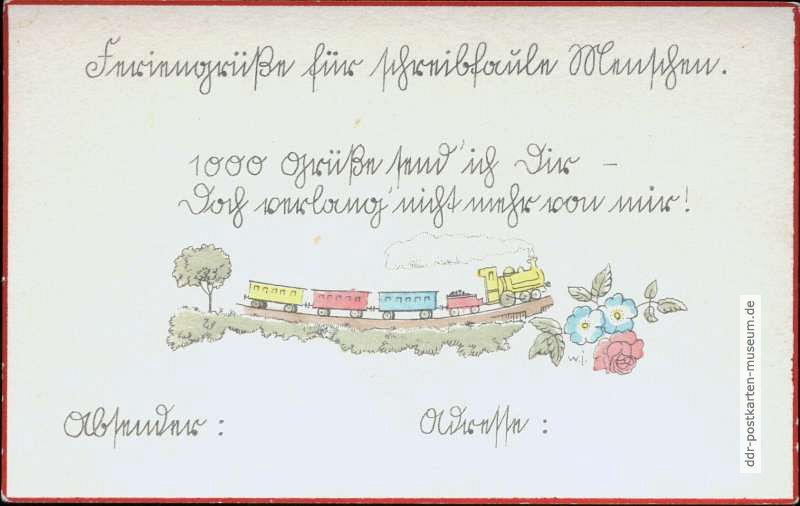 Postkarte "Feriengrüße für schreibfaule Menschen" - 1932