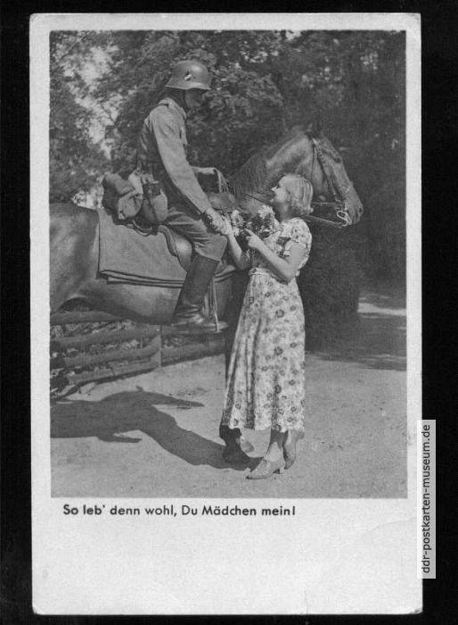 WK II: Erste Feldpostkarte "So leb´ denn wohl, Du Mädchen mein !" - 1939