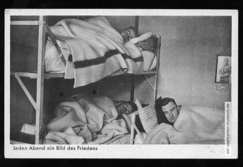 WK II: Feldpostkarte der Wehrmacht-Bildserie "Jeden Abend ein Bild des Friedens" - 1942