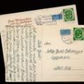 Bis 1954 mit Steuermarke 2 Pfennig für Notopfer frankierte BRD-Postkarten