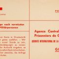 Drucksache an IRK-Vermißtenstelle für Kriegsgefangene in der Schweiz - um 1955