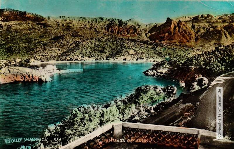 Nachcolorierte spanische Fotopostkarte aus Mallorca - 1956