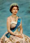 Queen Elizabeth II auf Postkarte anläßlich der Krönung vor 10 Jahren - 1963