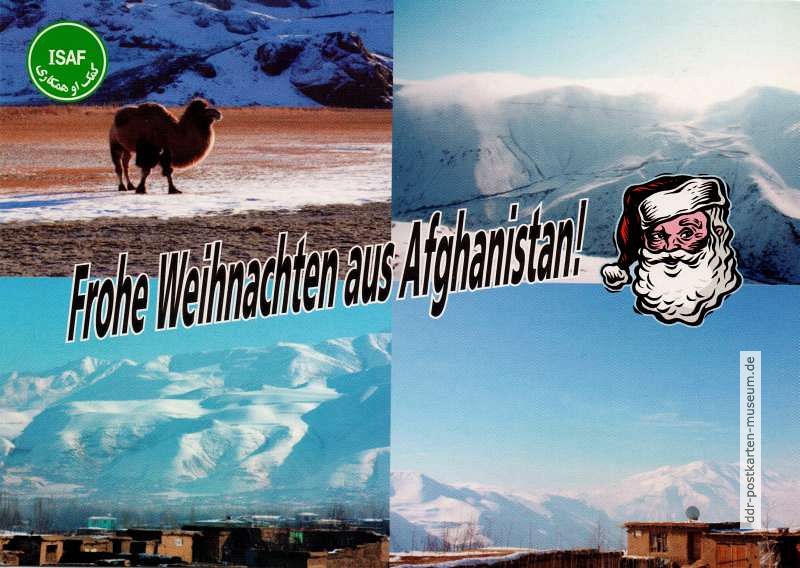 Weihnachts-Feldpostkarte der ISAF in Afghanistan von 2009