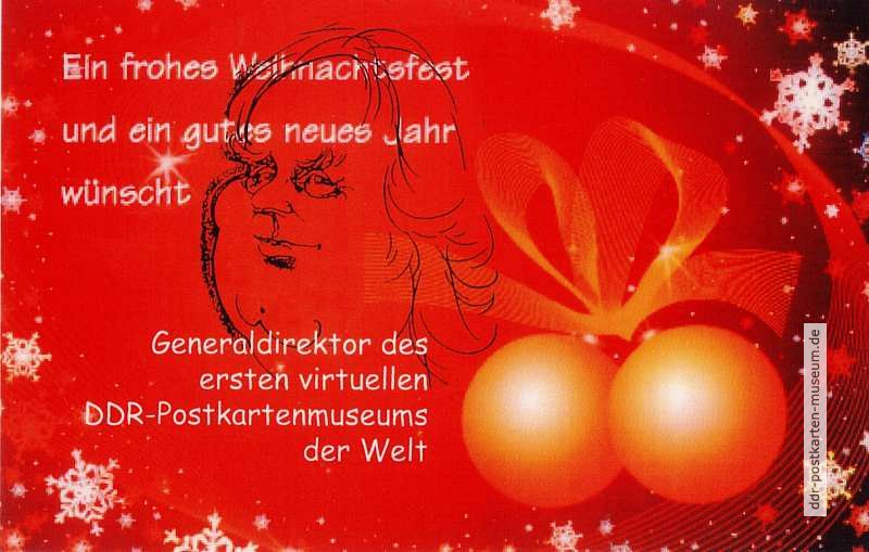 Strengstens limitierte Weihnachtsgrußkarte mit Konterfei von Jürgen Hartwig - 2011
