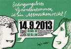 Reklamepostkarte für Demonstration in Berlin am 14.9.2013