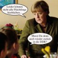 Politische Scherzpostkarte zum Thema Flüchtlingskrise - 2017