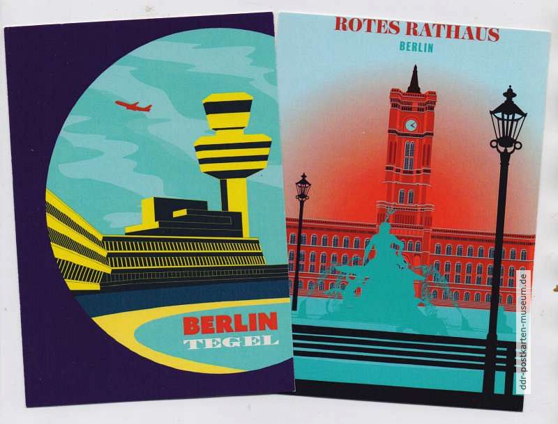 Motive Flughafen Tegel und Rotes Rathaus aus Kartenserie - 2019