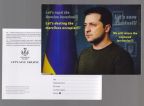 Antikriegspostkarte aus der Ukraine mit Präsident Selenski, 2023