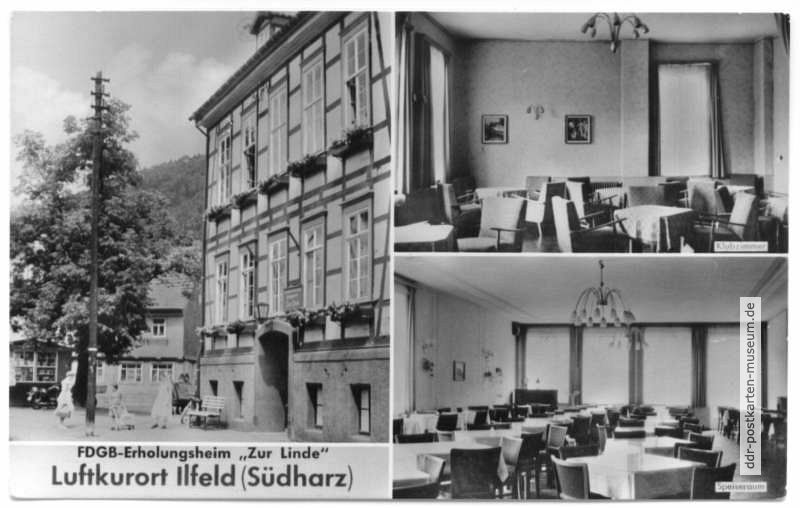 FDGB-Erholungsheim "Zur Linde", Klubzimmer, Speiseraum - 1959