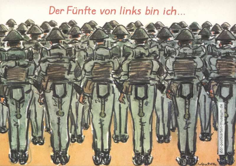 Gerhard Vontra, Militärgrußkarte "Der Fünfte von links bin ich..." - 1981