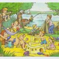 Kindergrußkarte, Ferien am See - 1989