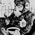 Affe beim Mittagessen - 1956