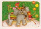 Grußkarte "Viel Spaß zum Geburtstag" mit Zirkuselefant - 1988