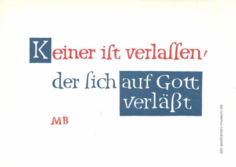 Spruchkarte mit Zitat MB - 1978