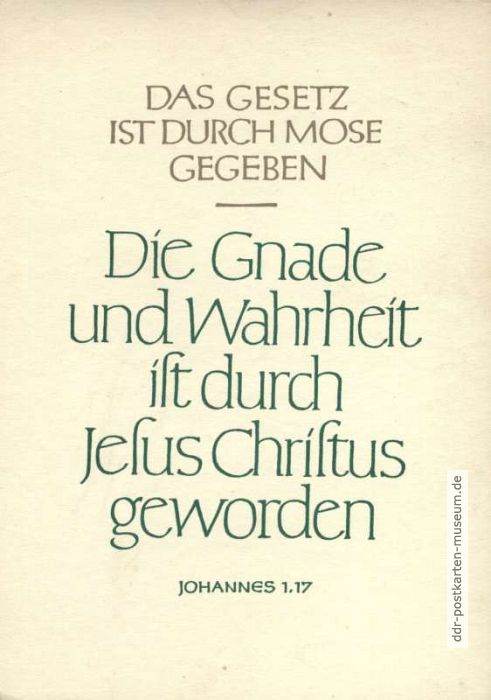 Spruchkarte mit Zitat Johannes (Wochenspruch) - 1970