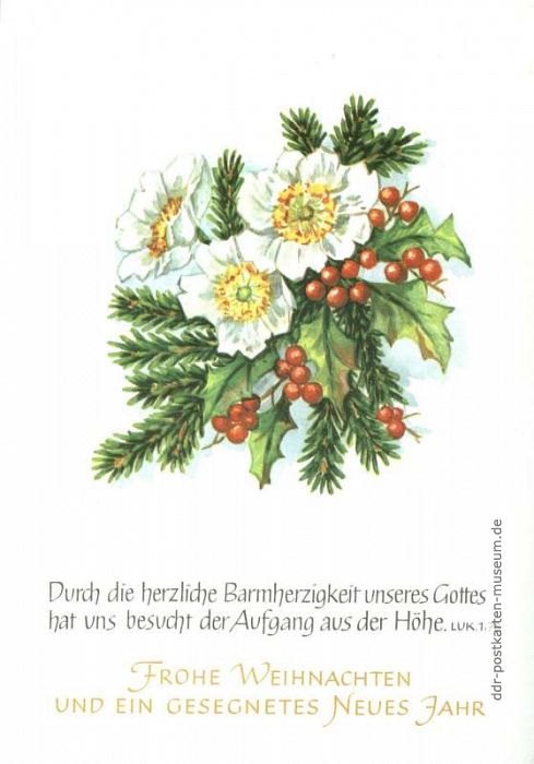 Weihnachtskarte mit Zitat Lukas - 1988