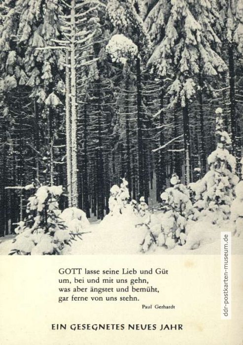 Neujahrskarte mit Reim von Paul Gerhardt - 1965