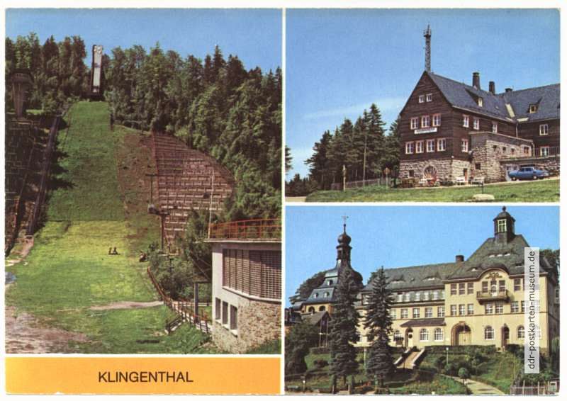 Große Aschbergschanze, Jugendherberge "Klement Gottwald", Rathaus - 1977