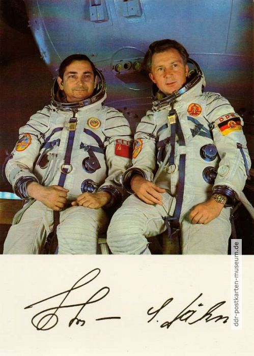 Gemeinsamer Kosmosflug UdSSR / DDR, die Fliegerkosmonauten Waleri Bykowski und Sigmund Jähn - 1978
