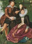 Gemälde "Rubens und seine Frau Isabella Brandt in der Geisblattlaube" 1610 P.P. Rubens - 1972