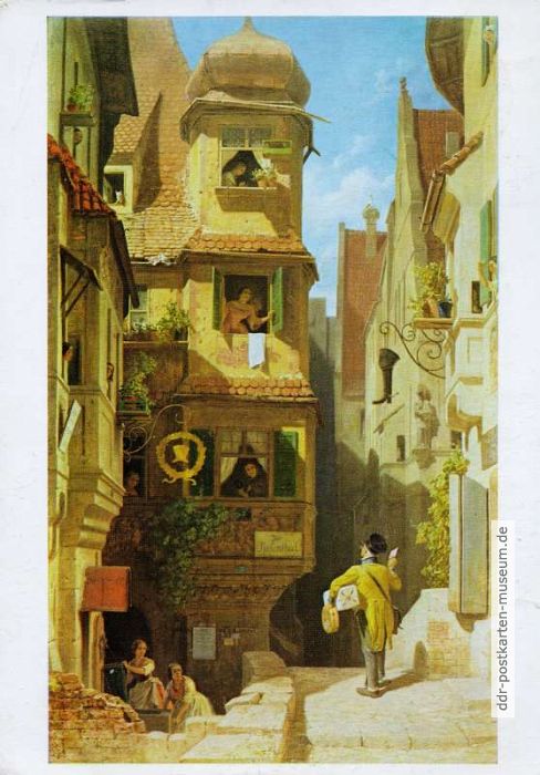 Gemälde "Der Briefbote im Rosenthal" von Carl Spitzweg - 1976