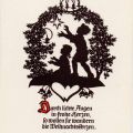 Scherenschnitt "Durch lichte Augen in frohe Herzen, so wollen sie wandern die Weihnachtskerzen" - 1982