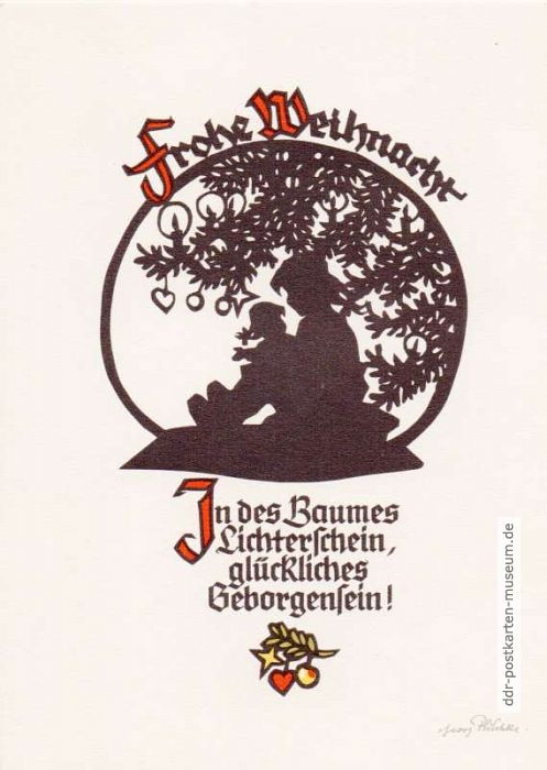 Scherenschnitt "Frohe Weihnacht" - 1982
