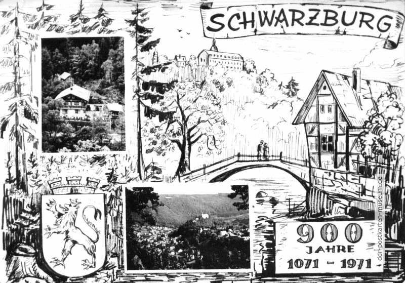 Grußkarte zum 900-jährigen Bestehen der Stadt Schwarzburg - 1971