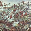 Wandbild "Schlacht am Little Big Horn" im Indianer-Museum von Radebeul - 1972
