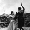 Szene des Stückes "Die Jungfrau von Orleans" im Harzer Bergtheater in Thale - 1959