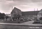 Topfpalmen vor dem Bahnhof in Köthen - 1959