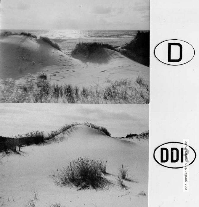 Dünen auf der Nordseeinsel Sylt und der Halbinsel Darß an der Ostsee - 1963 / 1983