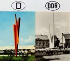 Abstrakte Architektur des Mahnmal für vertriebene Deutsche in Backnang und Lenin-Denkmal in Luckenwalde - 1977 / 1973