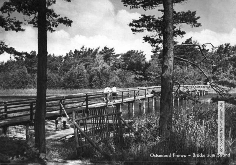 Brücke über den Strom zum Prerower Badestrand - 1963