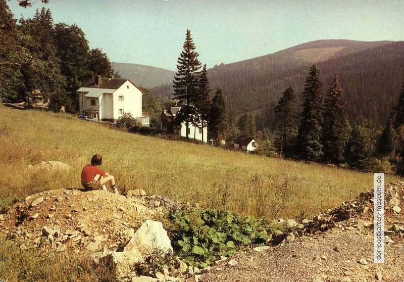 Blick zur Tellkoppe im Kurort Bärenfels - 1987