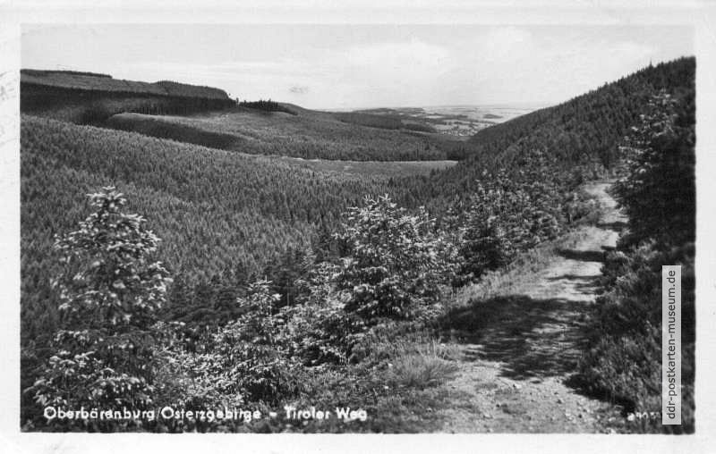 Tiroler Weg bei Oberbärenburg im Osterzgebirge - 1954
