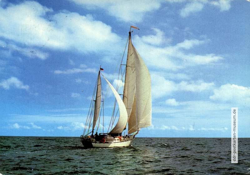 Motor-Segelyacht auf der Ostsee - 1982