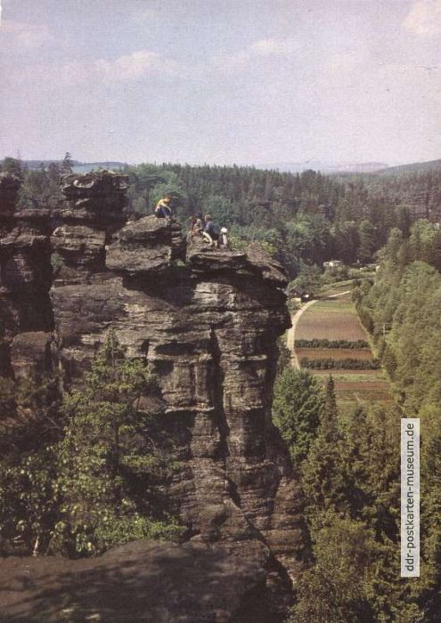 Der Artariastein im Landschaftsschutzgebiet Bielatal - 1989