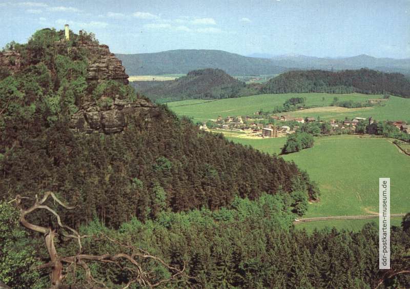 Blick vom Gohrisch auf Papstdorf - 1982