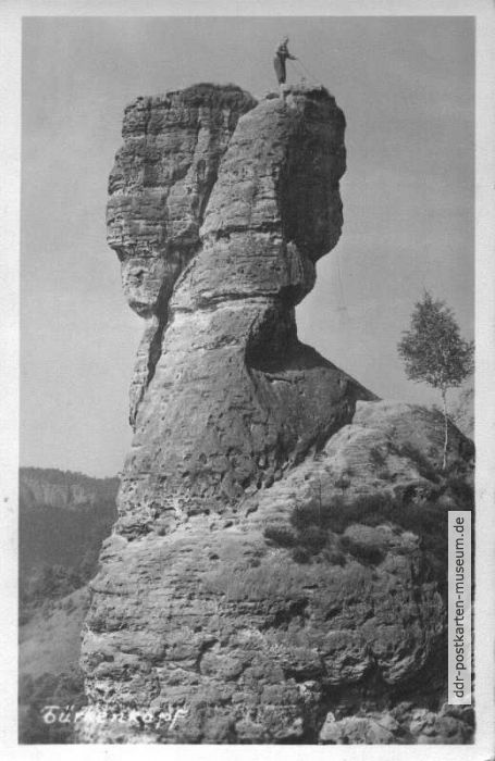 Elbsandsteingebirge, Felsformation "Türkenkopf" - 1954