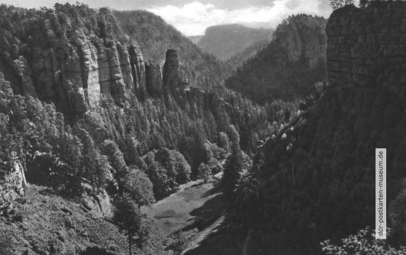 Sandsteinfelsen im Polenztal - 1966