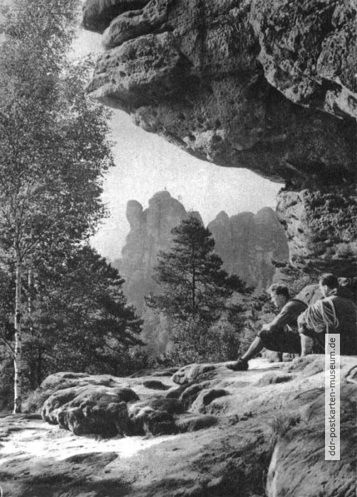 Elbsandsteingebirge, Pause nach dem Abstieg - 1971